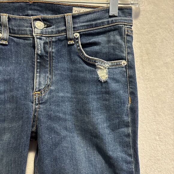 RAG & BONE W1502K520LAP La Paz Blue Skinny Denim Distressed Jeans Pants Size 29 - Picture 13 of 16